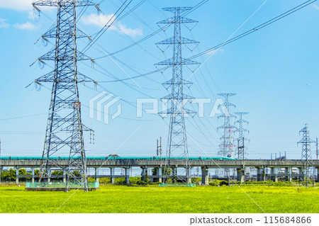 Shinkansen power line tower 115684866