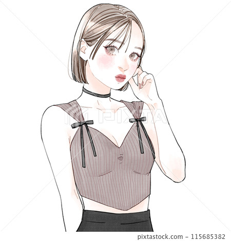 Woman in girly clothes Woman in girly clothes 115685382