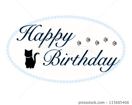 Cat silhouette and birthday plate 115685408