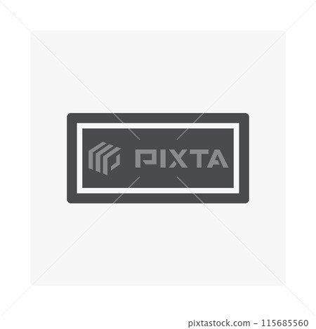Rectangular box straight duct vector icon, black silhouette. 115685560