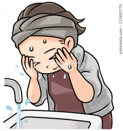 Women washing their face 115685774