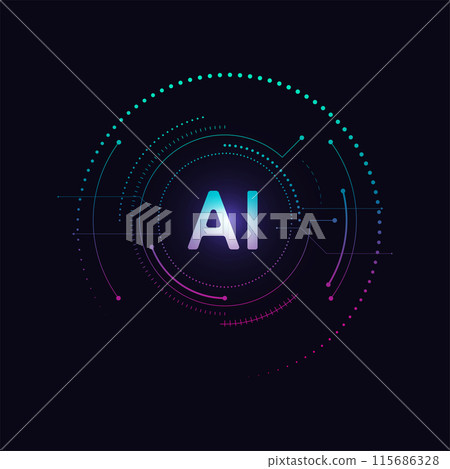 Artificial intelligence circuit line style. Machine learning design. Smart network digital technology. AI. Vector illustration Artificial intelligence circuit line style. Machine learning design. Smart network digital technology. AI. Vector illustration 115686328