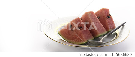 Watermelon (small watermelon) cut image white background 115686680