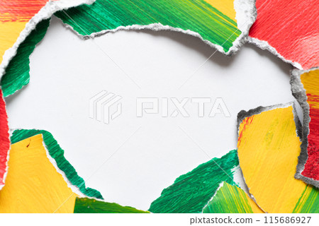 Torn paper on white background Torn paper on white background 115686927