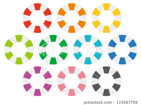 Set of two-color swim ring illustrations Set of two-color swim ring illustrations 115687708