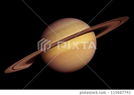 Planet Saturn on a dark background. Elements of this image furnished by NASA 115687741