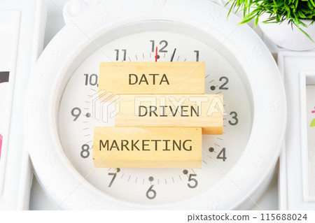 Business concept. Data driven marketing inscription on the wooden blocks 115688024