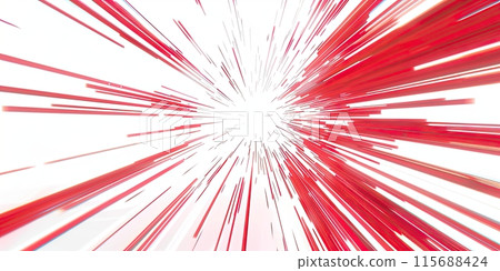 Horizontal illustration of bold red lines radiating outwards from central white point, creating sense of perspective and depth Horizontal illustration of bold red lines radiating outwards from central white point, creating sense of perspective and depth 115688424