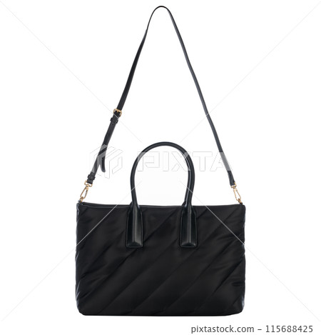 Black Quilted Handbag with Shoulder Strap 115688425