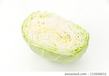 Cabbage cut in half 115688632