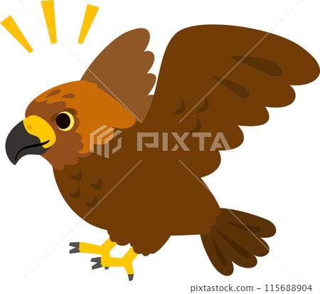 A deformed illustration of a flying golden eagle 115688904
