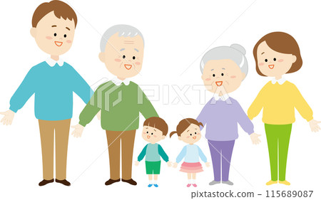三代家庭的可愛插圖 三代家庭的可愛插圖 115689087