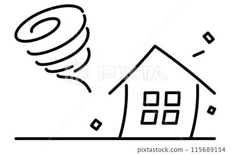 Tornado, natural disaster simple line icon Tornado, natural disaster simple line icon 115689154