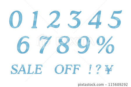 向量水彩觸摸數位素材藍色 115689292
