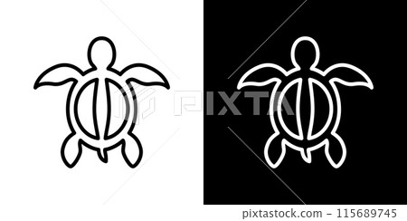 Simple sea turtle line icon Simple sea turtle line icon 115689745