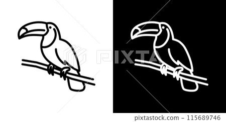 Simple toucan line icon Simple toucan line icon 115689746