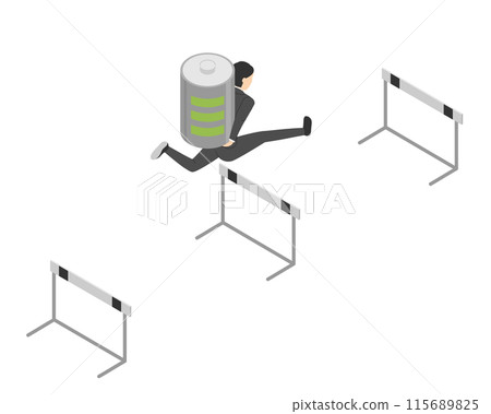 辦公室工作人員男子跳欄 3，等距 115689825