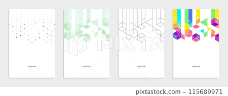 Abstract geometric technological company brochure. Vector business flyer. Abstract geometric technological company brochure. Vector business flyer. 115689971