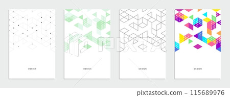 Abstract geometric technological company brochure. Vector business flyer. 115689976