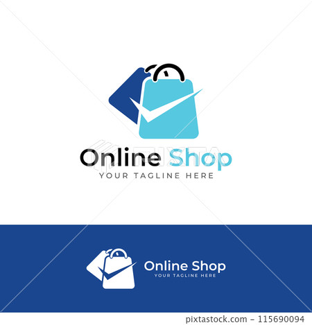 Shopping bag and online shopping cart logo.Logo suitable for sale,discount,shop.With vector illustration editing. Shopping bag and online shopping cart logo.Logo suitable for sale,discount,shop.With vector illustration editing. 115690094