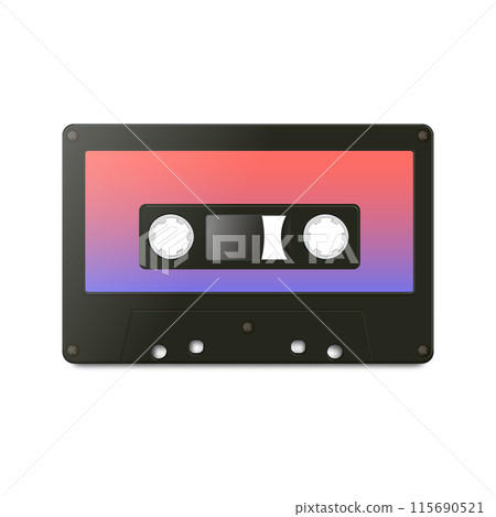 Plastic retro audio cassette, vector illustration. 115690521