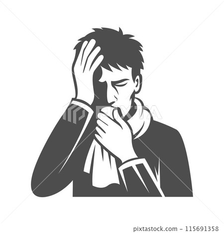 Cough icon design template 115691358