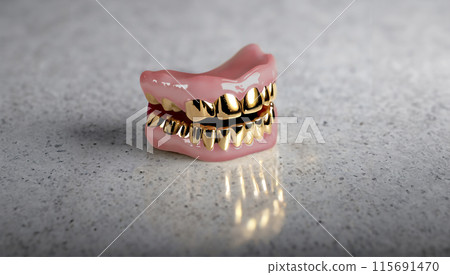 豪華黃金假牙的形象 115691470