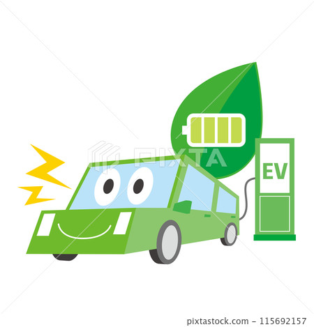 Electric car character illustration 115692157