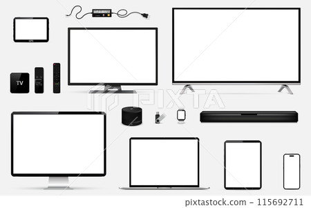 Vector set of digital devices and technology gadgets 115692711