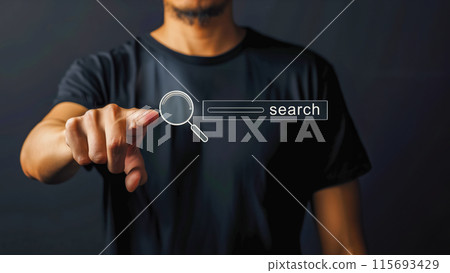 Interacting with a virtual search interface, an image of next-generation search technology 115693429