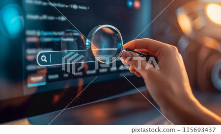 Interacting with a virtual search interface, an image of next-generation search technology Interacting with a virtual search interface, an image of next-generation search technology 115693437