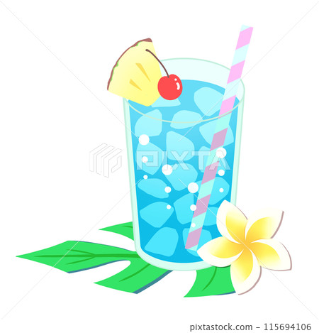 熱帶蘋果酒/蘇打雞尾酒插圖 115694106