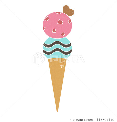 冰淇淋插畫，兩層冰淇淋，圖示素材 115694140