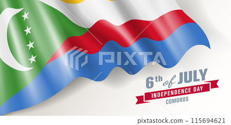 Comoros independence day vector banner, greeting card. Comoros independence day vector banner, greeting card. 115694621