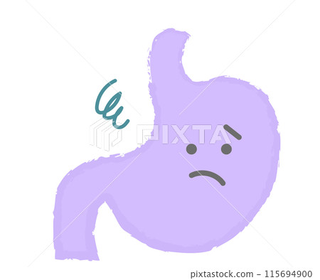 Unwell/Weak stomach Hand-drawn character Unwell/Weak stomach Hand-drawn character 115694900