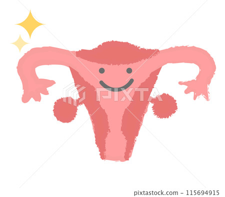 Healthy uterus hand-drawn character 115694915
