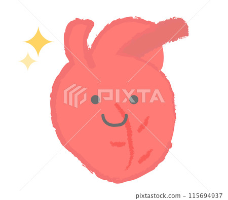 Healthy heart hand-drawn character Healthy heart hand-drawn character 115694937