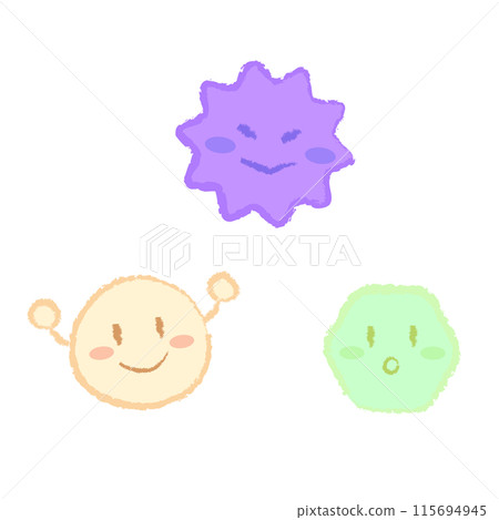 Illustration of intestinal bacteria (good bacteria, bad bacteria, opportunistic bacteria) Illustration of intestinal bacteria (good bacteria, bad bacteria, opportunistic bacteria) 115694945