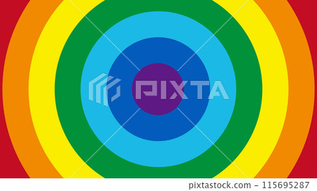 Rainbow colored ripple vector background illustration material [horizontal] 115695287