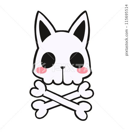 動物頭骨和交叉骨 115695514