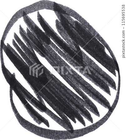 Drawn circle with black felt-tip pen on isolated background 115695538