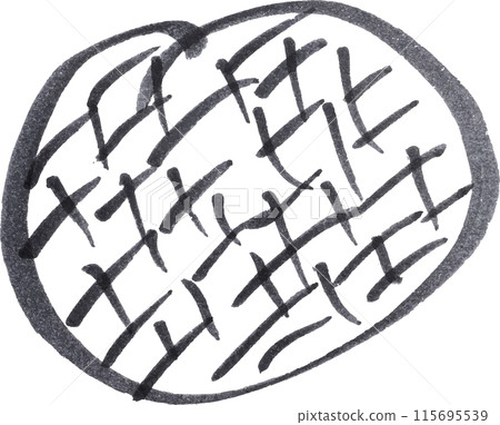 Drawn circle with black felt-tip pen on isolated background 115695539