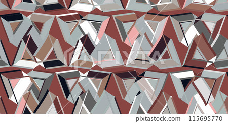3d geometric seamless pattern art design. Abstract creative geometric composition.  115695770