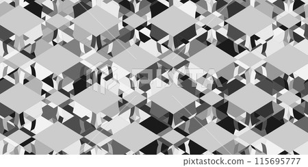 3D Dark Geometric Seamless Pattern. Flat Vector illustration. decorative element for card design, fabric print.  115695777