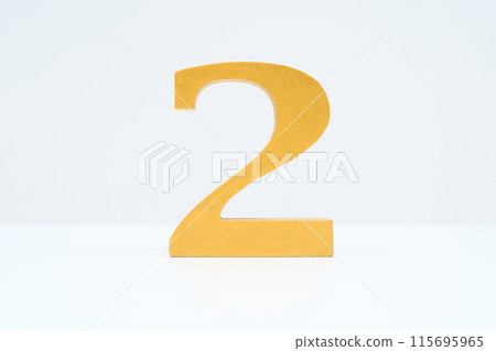 Wooden block with the number "2" Wooden block with the number "2" 115695965