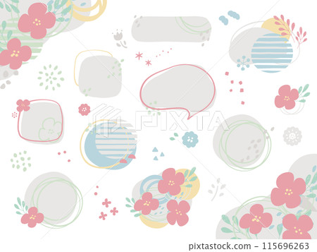 Scandinavian style cute frame material set 115696263