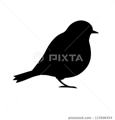 Vector hand drawn flat robin bird silhouette Vector hand drawn flat robin bird silhouette 115696454