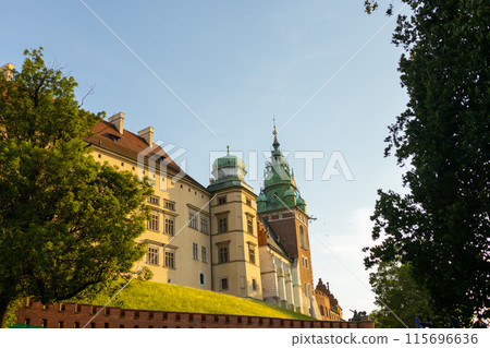 A beautiful view of the Royal Wawel Castle in Cracow, Poland A beautiful view of the Royal Wawel Castle in Cracow, Poland 115696636