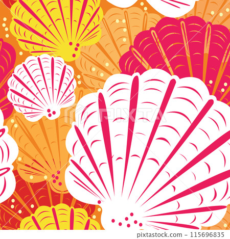 Seamless shell pattern, Beach motives Seamless shell pattern, Beach motives 115696835
