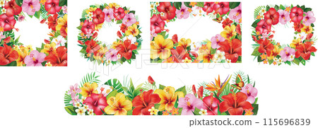 Set of Arrangements from hibiscus flowers Set of Arrangements from hibiscus flowers 115696839